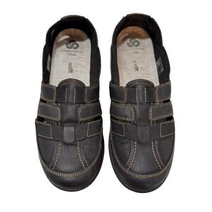 Clarks‎ Cloudsteppers Women's Shoe 9.5 M Loafer Slip-on Closed Toe Soft Black